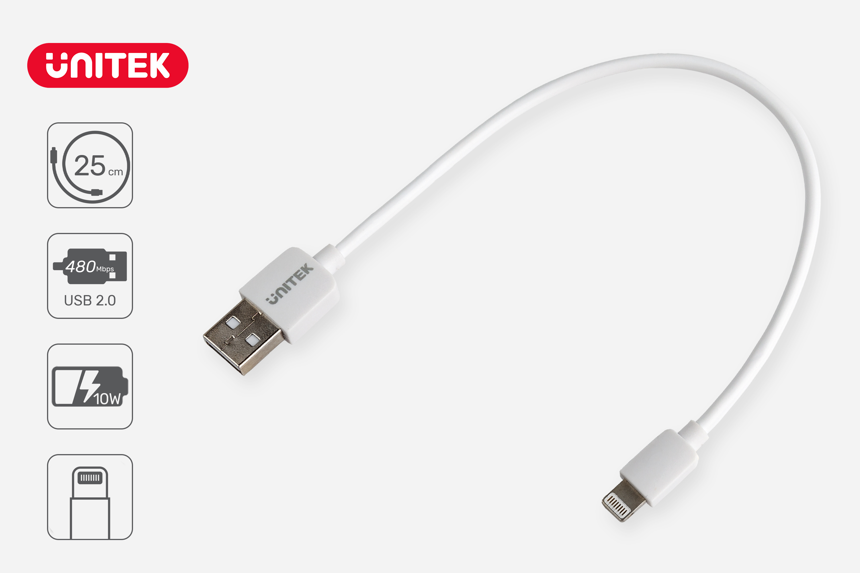 Przewód lightning USB 2.0 ładowanie 10 W do ładowania iPhone'a i iPada