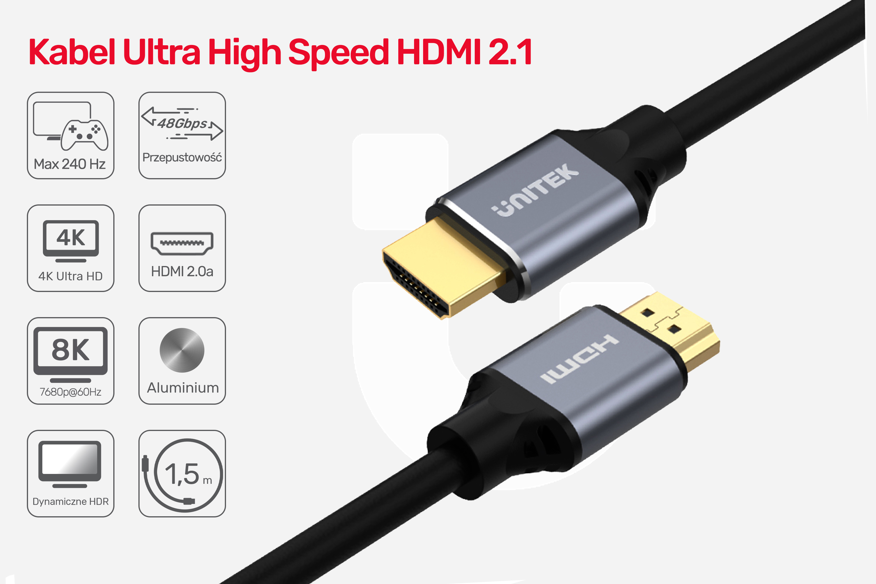 Kabel Ultra HDMI, cechy