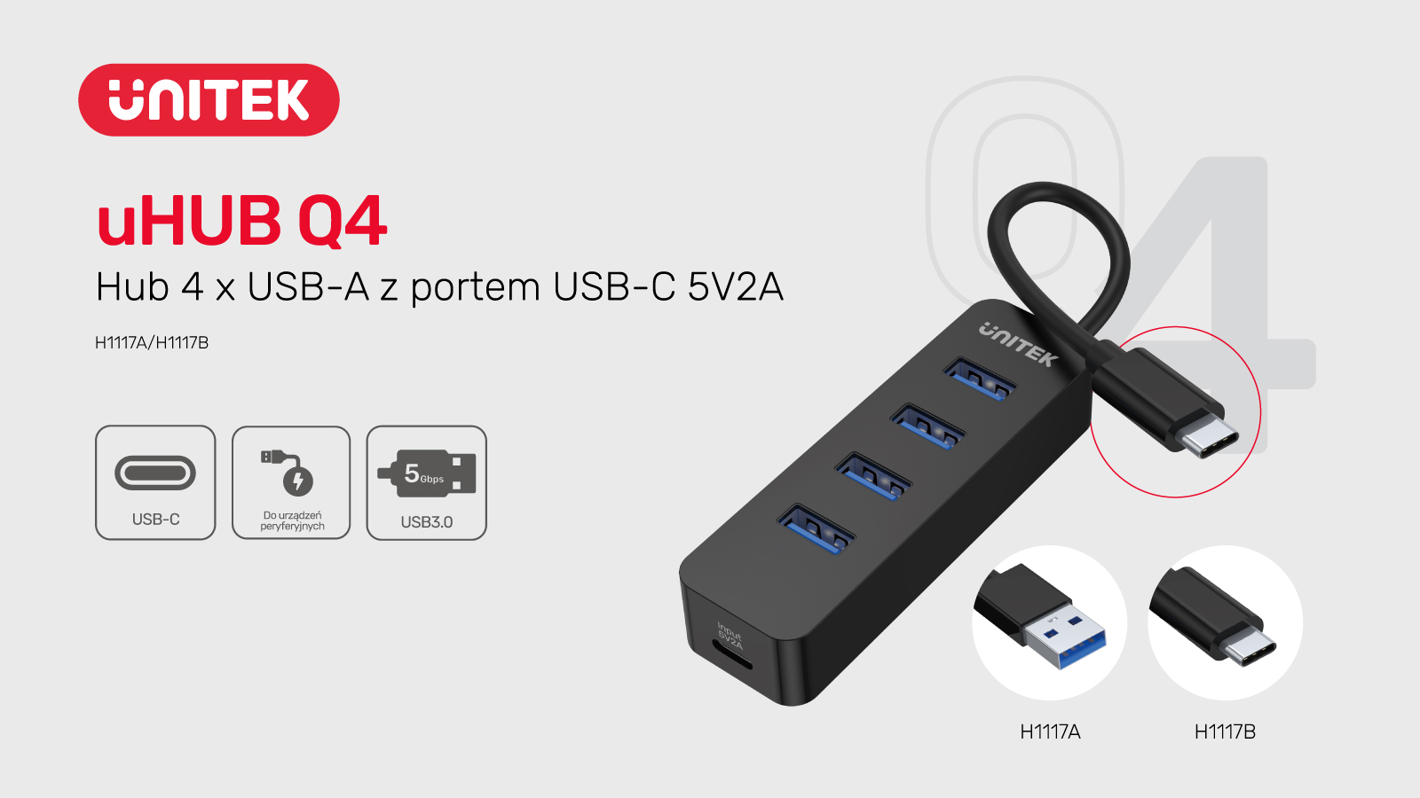 uHUB Q4 z portem USB specyfikacja