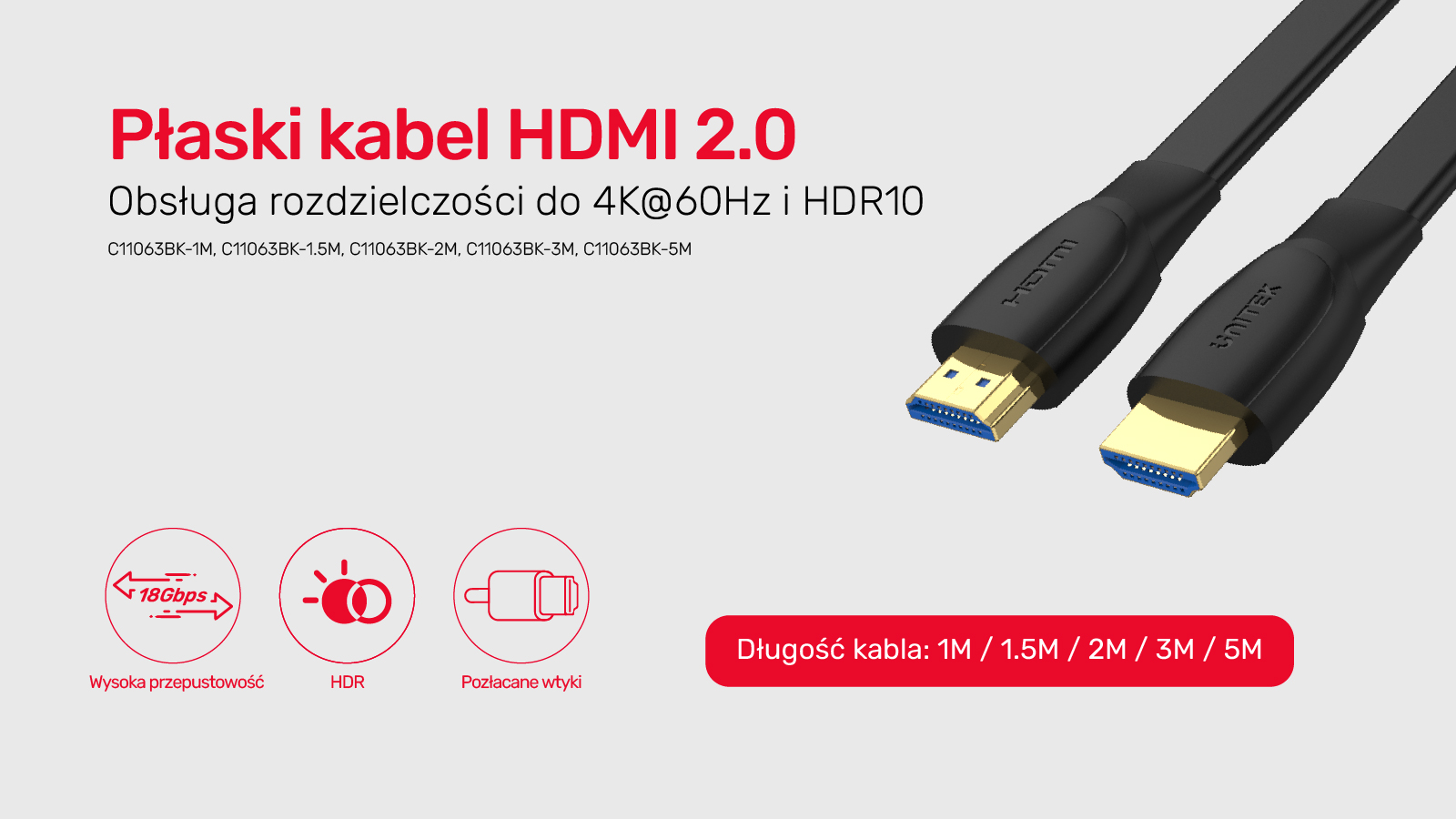Płaski kabel HDMI